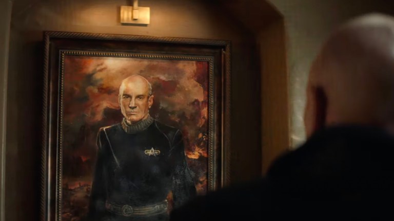 Jean-Luc looks at a portrait of himself in the Star Trek: Picard Season 2 trailer