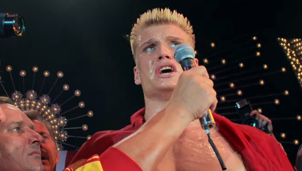 Dolph Lundgren as Drago in the Rocky IV Director's Cut.