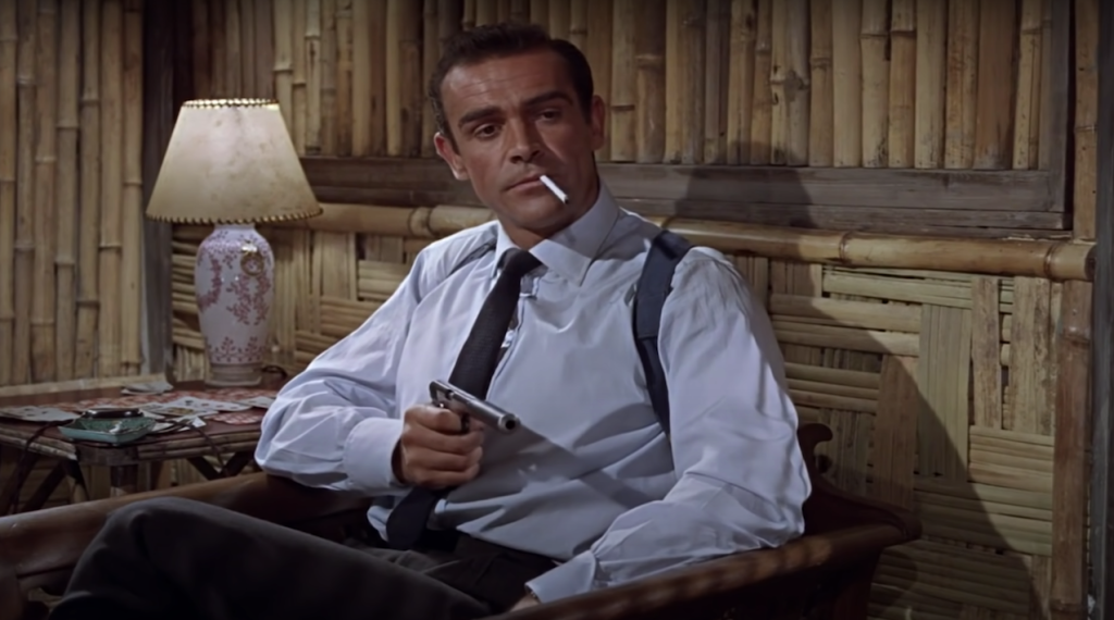Sean Connery in Dr No with six shots