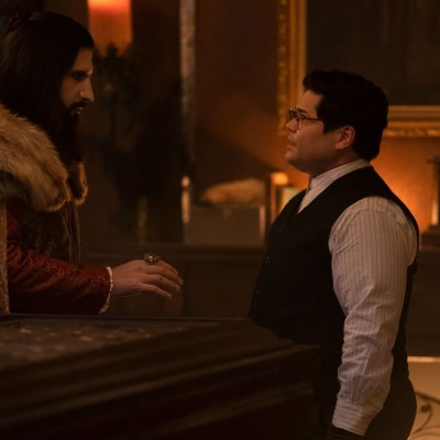 Nandor (Kayvan Novak) and Guillermo (Harvey Guillen) on What We Do in the Shadows