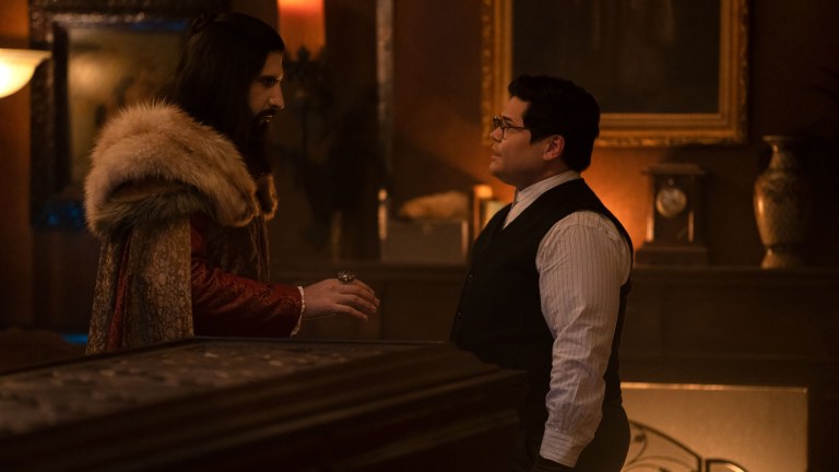Nandor (Kayvan Novak) and Guillermo (Harvey Guillen) on What We Do in the Shadows