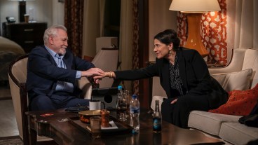 Brian Cox and Hiam Abbass in Succession season 3 episode 2