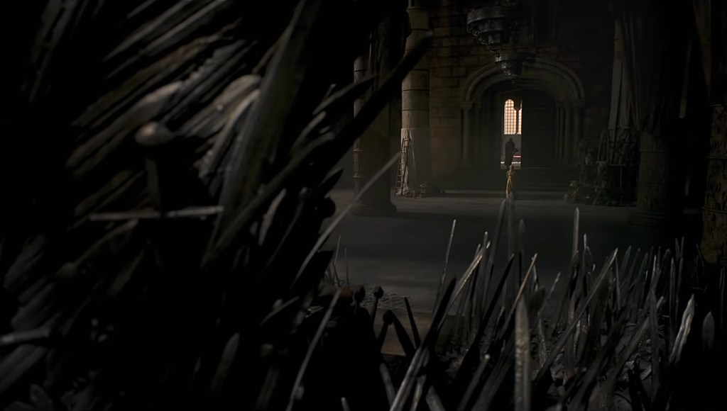 A POV shot from Game of Thrones' Iron Throne on House of the Dragon.