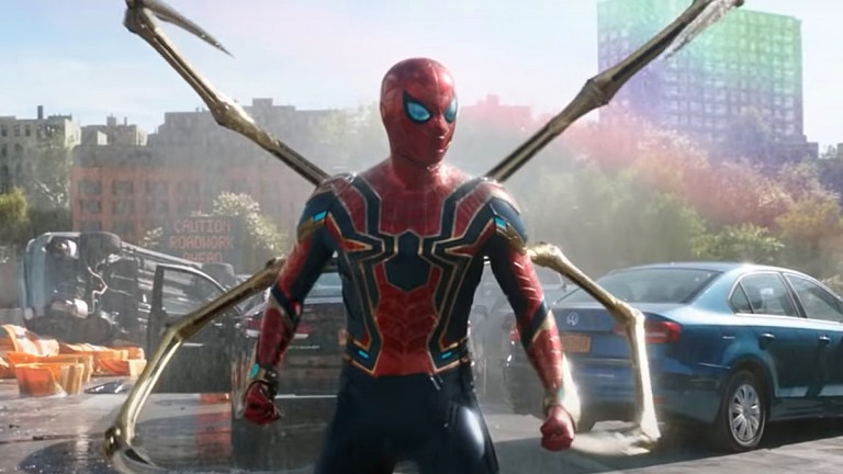 Spider-Man: No Way Home: Tom Holland in the Iron Spider suit.