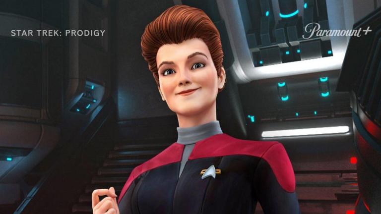 Captain Janeway as a hologram in Star Trek: Prodigy