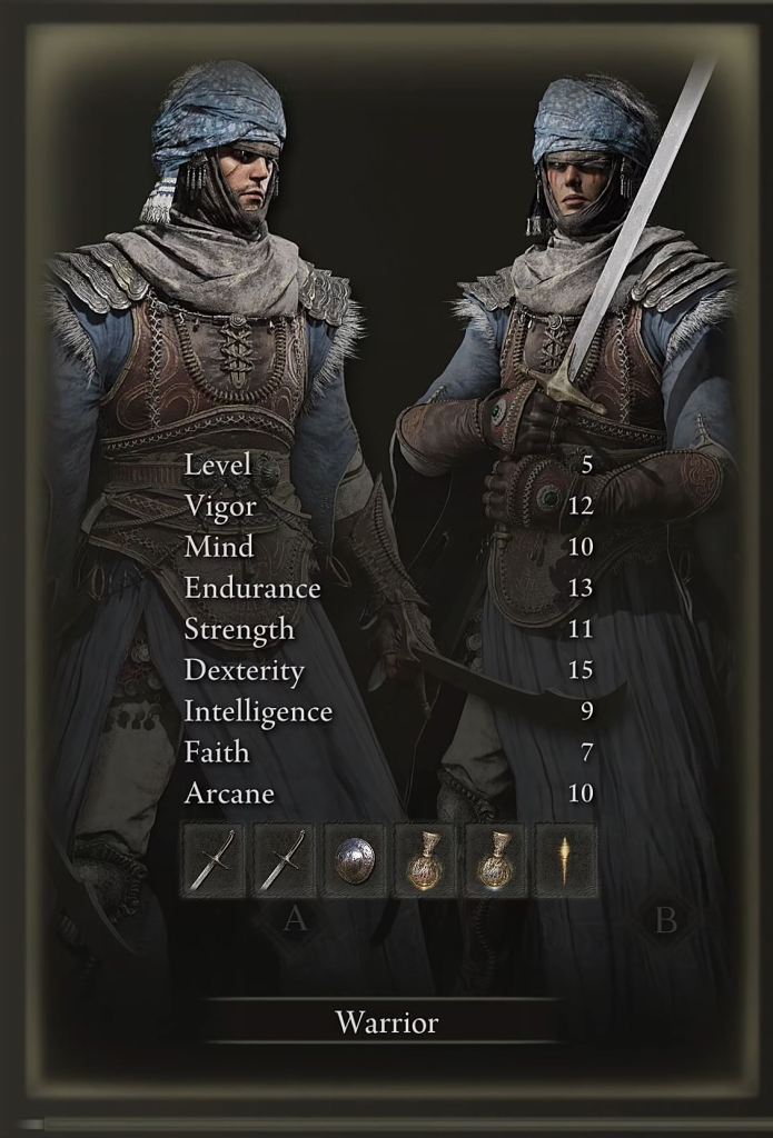 Elden Ring Character Class Stat Screen