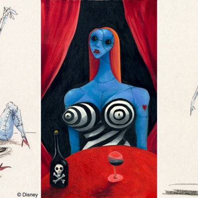Sally Nightmare Before Christmas concept art and Blue Girl painting Tim Burton Disney
