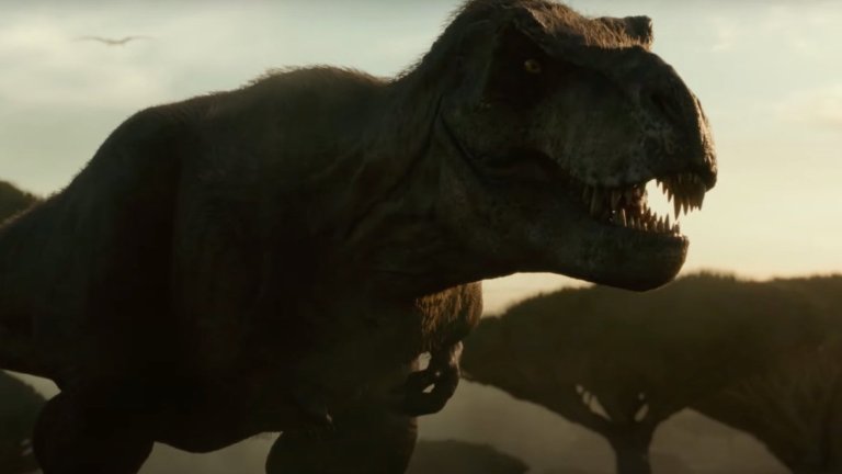 T Rex in Jurassic World: Dominion Prologue