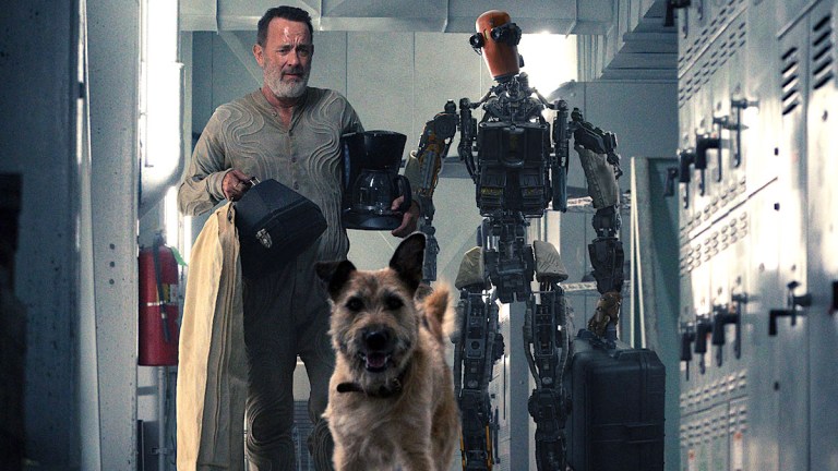 Tom Hanks and dog in Finch