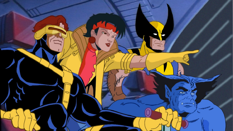 Cyclops, Jubilee, Wolverine, and Beast on X-Men: The Animated Series