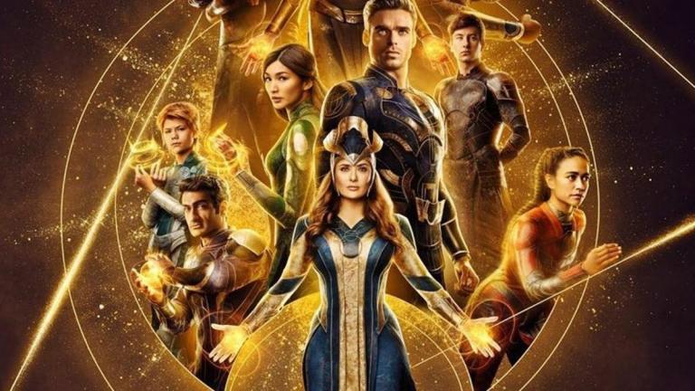 The Marvel's Eternals ensemble on the movie poster