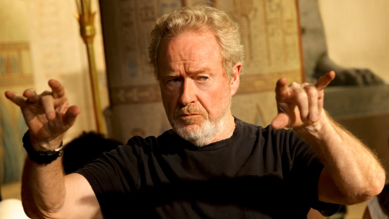 Ridley Scott on the set of Exodus: Gods and Kings.