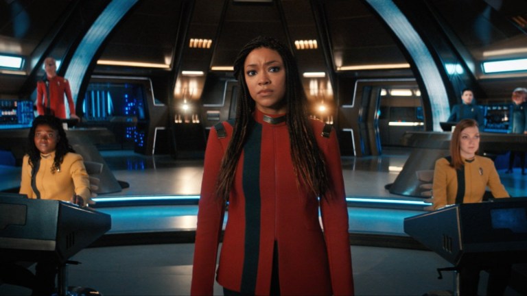 Burnham on the bridge of the Discovery in Star Trek