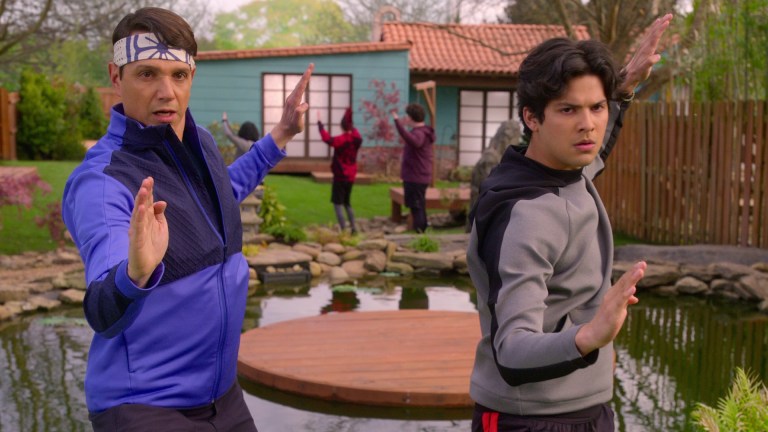 Daniel LaRusso (Ralph Macchio) and Miguel Diaz (Xolo Maridueña) in Cobra Kai season 4