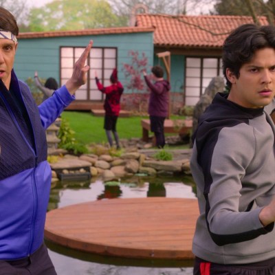 Daniel LaRusso (Ralph Macchio) and Miguel Diaz (Xolo Maridueña) in Cobra Kai season 4