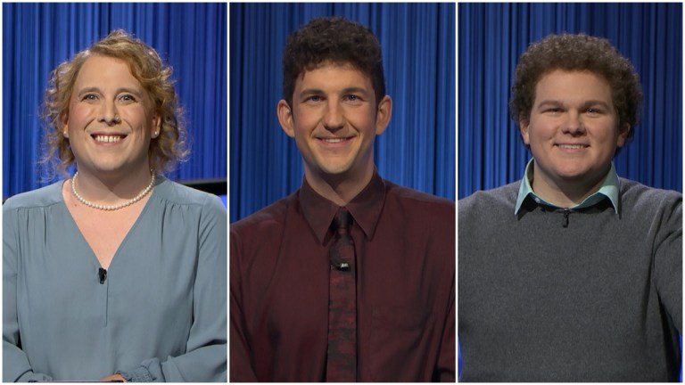 Jeopardy! Champions Amy Schneider, Matt Amodio, and Jonathan Fisher