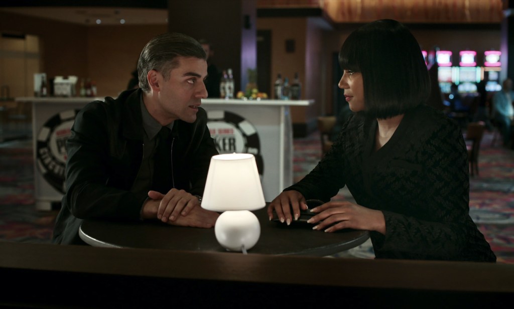 Oscar Isaac and Tiffany Haddish in The Card Counter