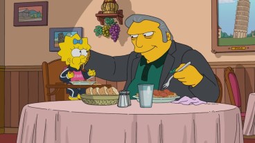 Maggie and Fat Tony in The Simpsons