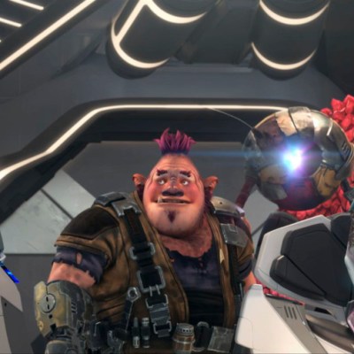 The crew of the Prodigy with hologram Janeway