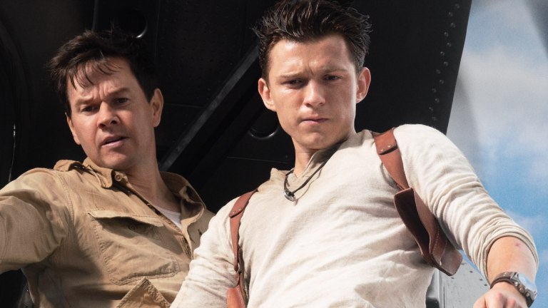 Tom Holland and Mark Wahlberg in Uncharted