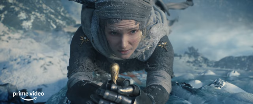 Morfydd Clark as Galadriel in The Lord of the Rings: The Rings of Power