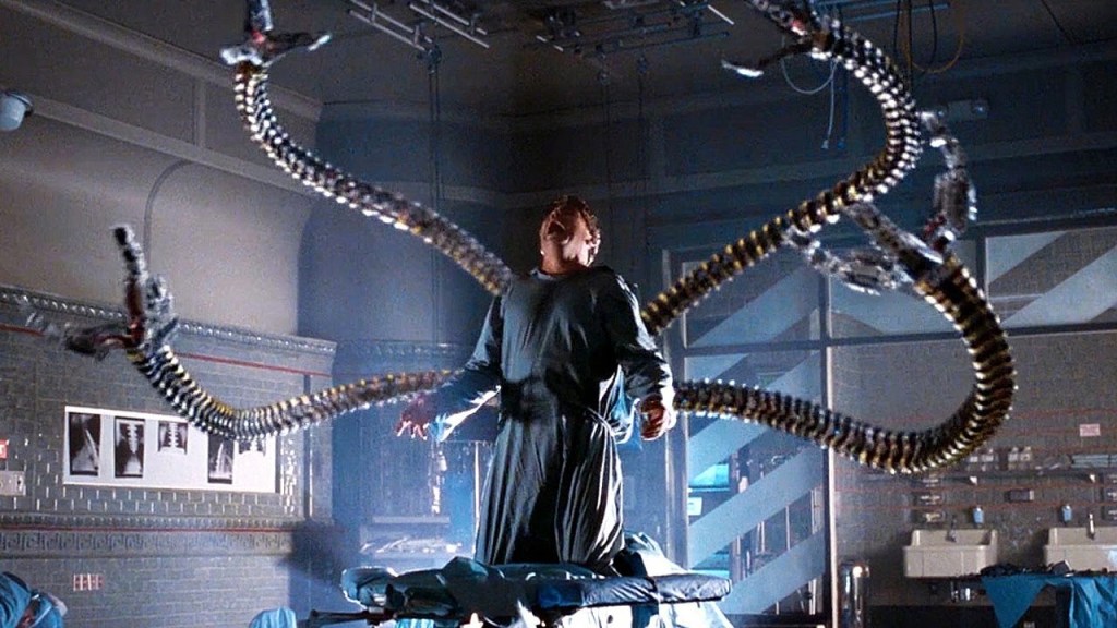 Alfred Molina as Doctor Octopus in the hospital in Spider-Man 2