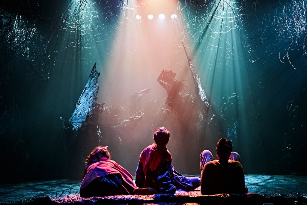 The Ocean At the End of the lane starring Nia Towle (Lettie Hempstock), James Bamford (the Boy) and Siubhan Harrison (Ginnie Hempstock)