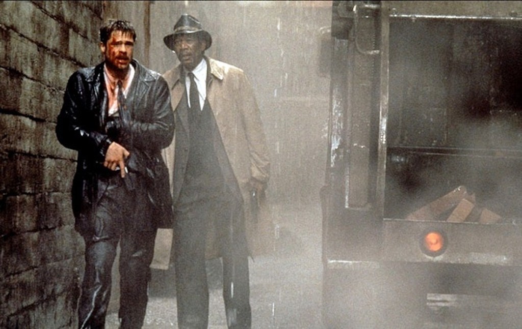 Brad Pitt and Morgan Freeman in Seven