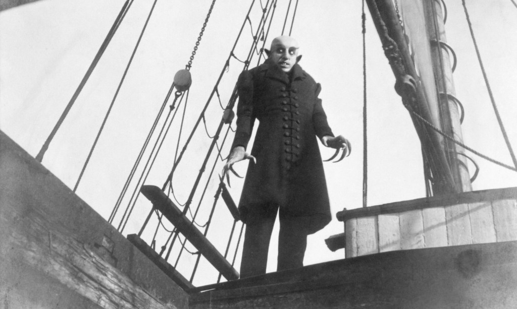Max Schreck as Count Orlok the vampire on ship in Nosferatu