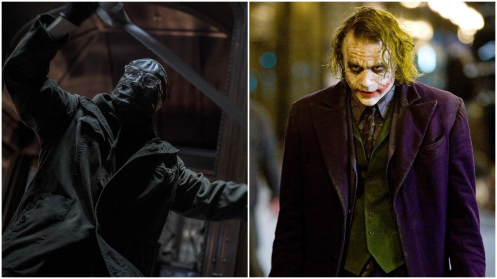 Paul Dano as the Riddler versus Heath Ledger as the Joker in Batman
