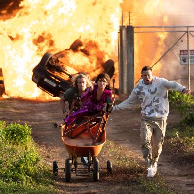 Sandra Bullock and Brad Pitt in The Lost City