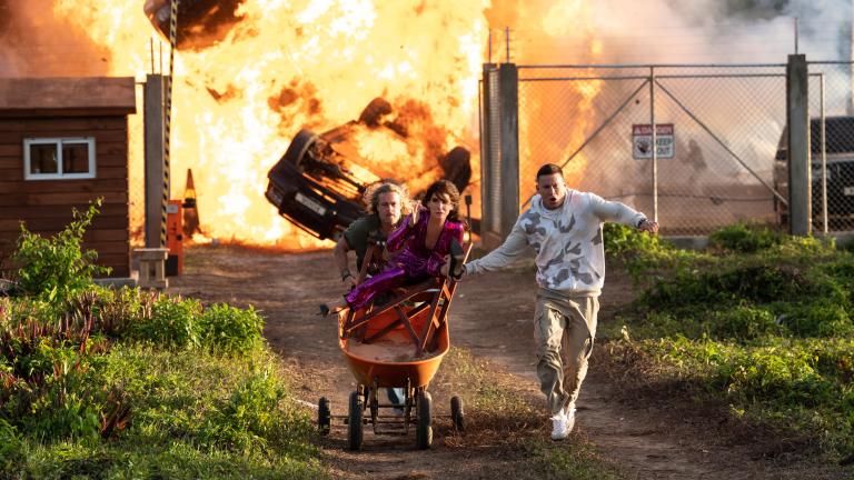 Sandra Bullock and Brad Pitt in The Lost City