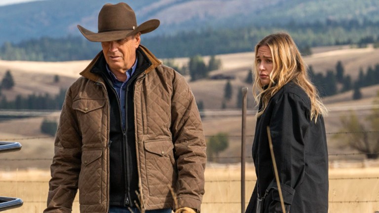 Kevin Costner and Piper Perabo in Yellowstone season 4