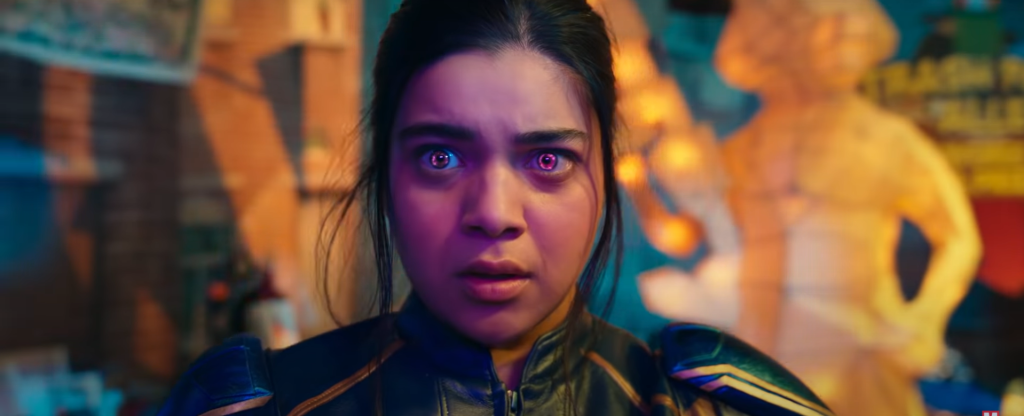Ms. Marvel trailer - Kamala Khan with glowing eyes