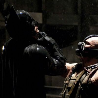 Bane fights Batman in The Dark Knight Rises