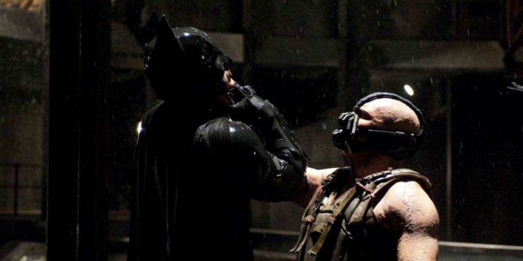 Bane fights Batman in The Dark Knight Rises