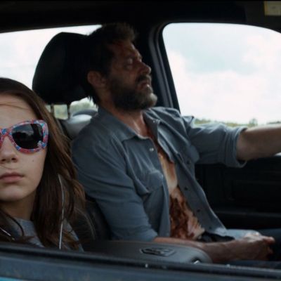 Dafne Keen and Hugh Jackman as Laura and Logan