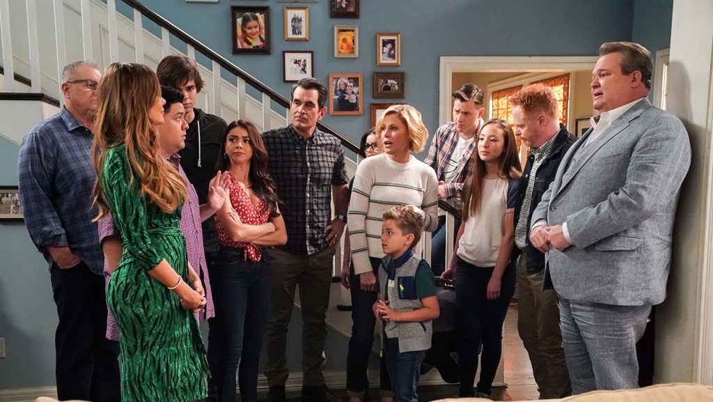 Best American TV Comedies - MODERN FAMILY - "Finale Part 1/Finale Part 2" - In part 1 of the series finale, Mitchell and Cam settle in on their new normal, and Phil and Claire decide that one of the kids needs to move out in order to take control of the house again. Meanwhile, as Gloria becomes more successful at work, she notices Jay, Manny and Joe don't seem to need her as much. In part 2 of the series finale, the entire family discovers saying goodbye is much harder than it seems on "Modern Family," WEDNESDAY, APRIL 8 (9:00-10:00 p.m. EDT), on ABC. (ABC/Eric McCandless) ED O'NEILL, SARAH HYLAND, TY BURRELL, JULIE BOWEN, JEREMY MAGUIRE, NOLAN GOULD, AUBREY ANDERSON-EMMONS, JESSE TYLER FERGUSON, ERIC STONESTREET