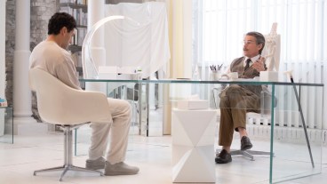 Oscar Isaac as Marc Spector and Ethan Hawke as Arther Harrow in Marvel's Moon Knight