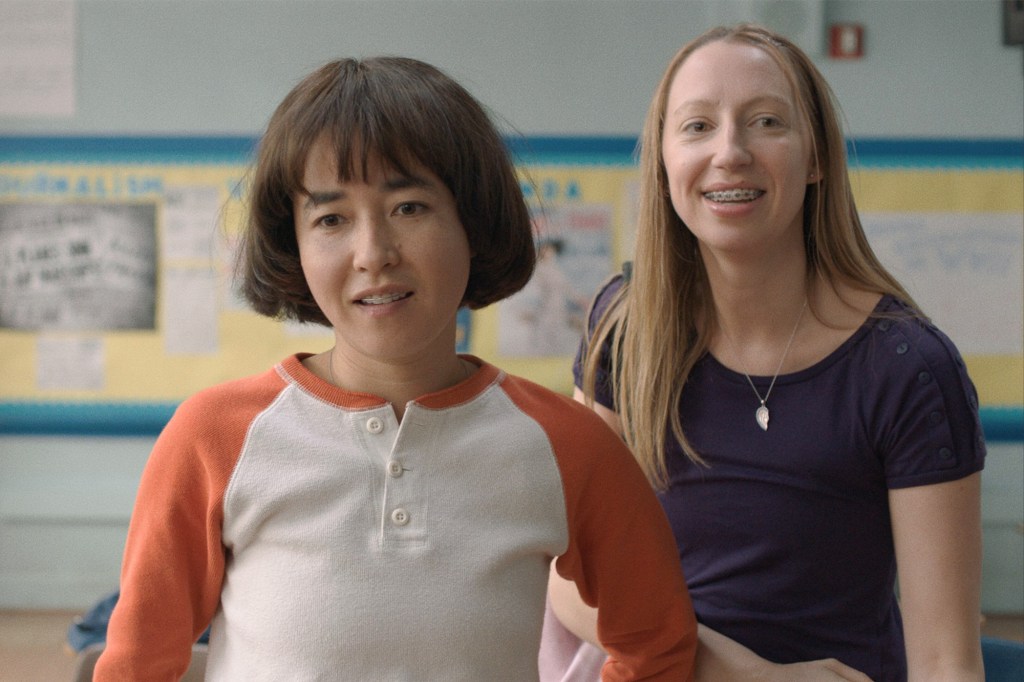 Best American TV Comedies - PEN15 -- “Shadow” - Episode 210 -- Anna helps her dad move into an apartment. Maya is confronted by a surprise visitor from Japan. Maya (Maya Erskine), and Anna (Anna Konkle), shown. (Photo by: Courtesy of Hulu)