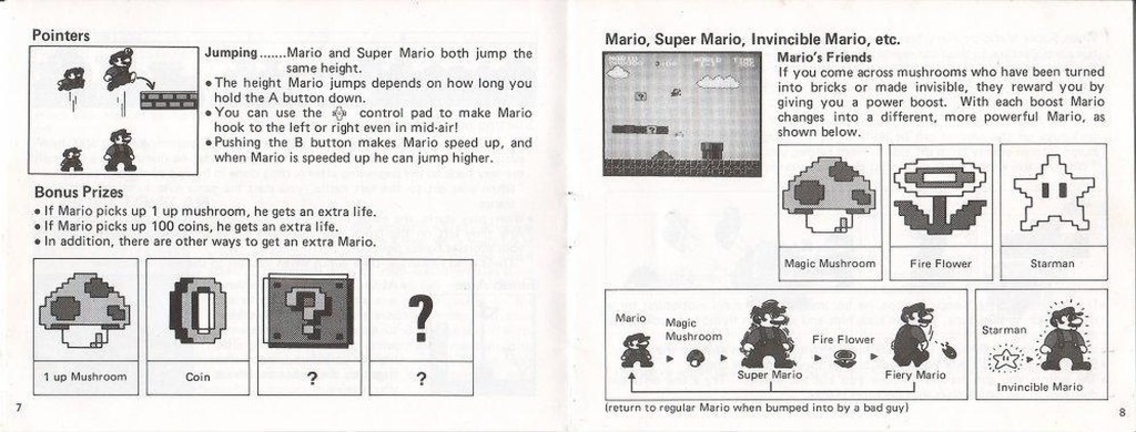 Super Mario Bros. instruction manual