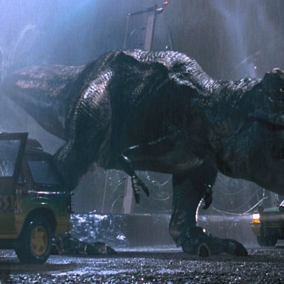 T Rex in Jurassic Park roars