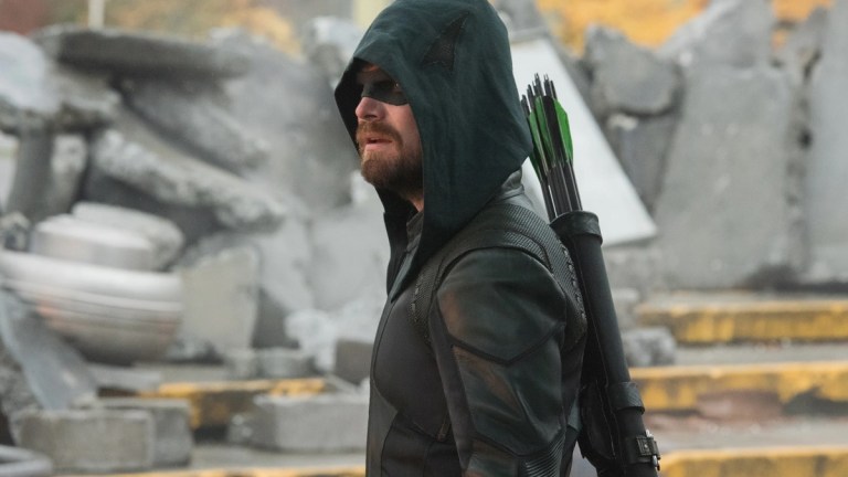 Stephen Amell as Green Arrow in DC's Crisis on Infinite Earths