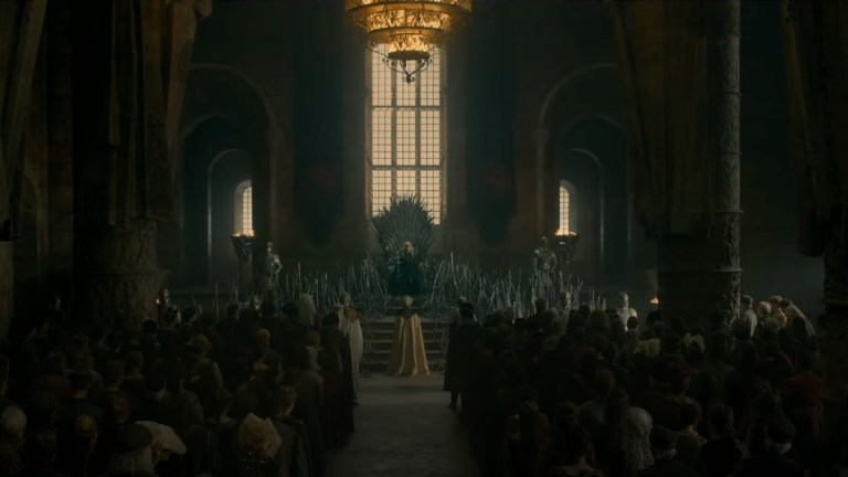 The Iron Throne room in House of the Dragon