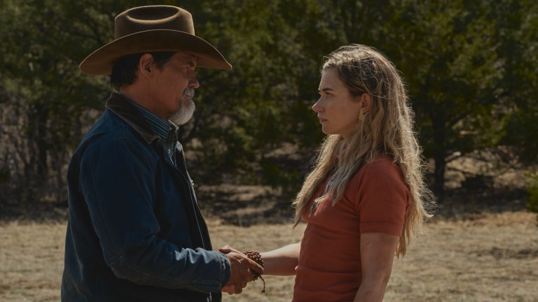 Royal Abbott (Josh Brolin) and Amy (Imogen Boots) on Outer Range