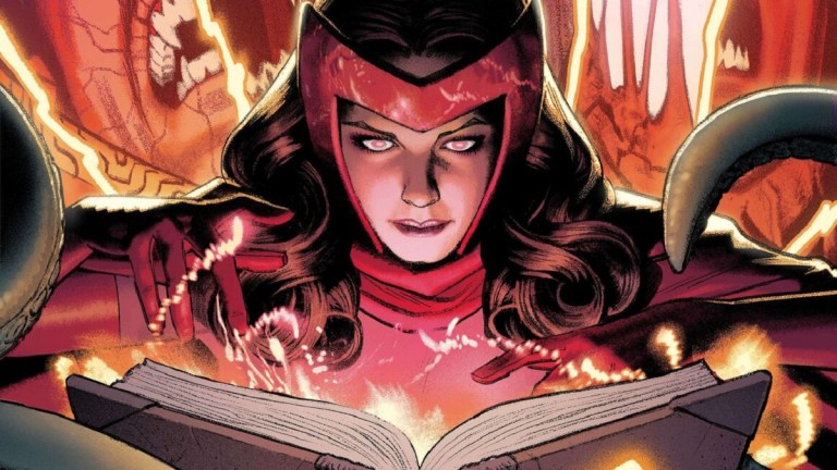 The Scarlet Witch Reads the Darkhold in Marvel Comics