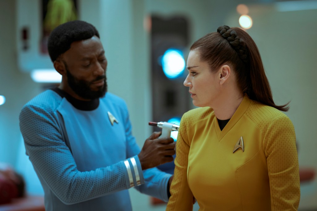 Doctor M&rsquo;Benga and Number One in Star Trek: Strange New Worlds Episode 3