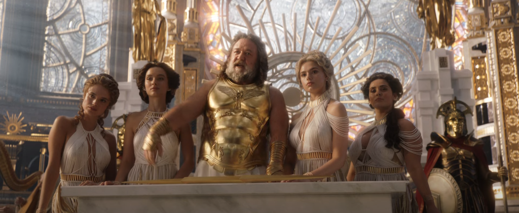 Russell Crowe as Zeus in Thor: Love and Thunder