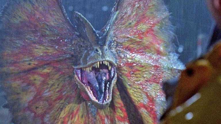 Dilophosaurus in Jurassic Park