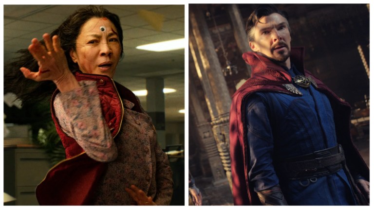 Michelle Yeoh in Everything Everywhere versus Doctor Strange in the Multiverse Madness